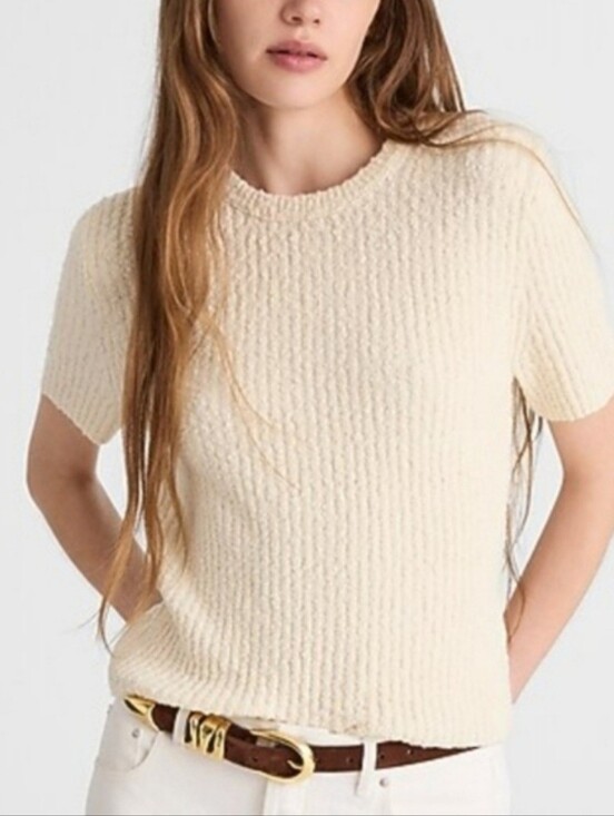 Madewell Sweaters - Madewell Boucle Knit Crewneck Sweater Tee Small NWT
